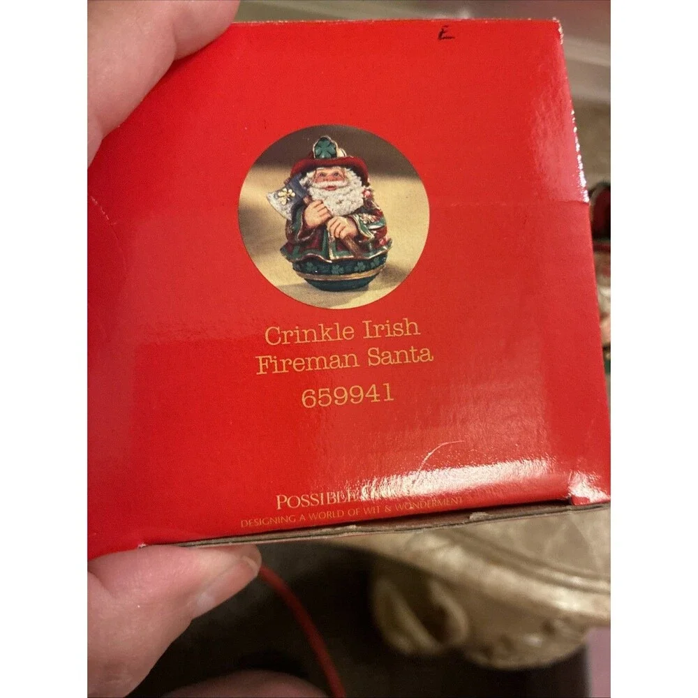 Crinkle Claus Irish Santa Fireman Axe w Fire Extinguisher 2001 Possible Dreams